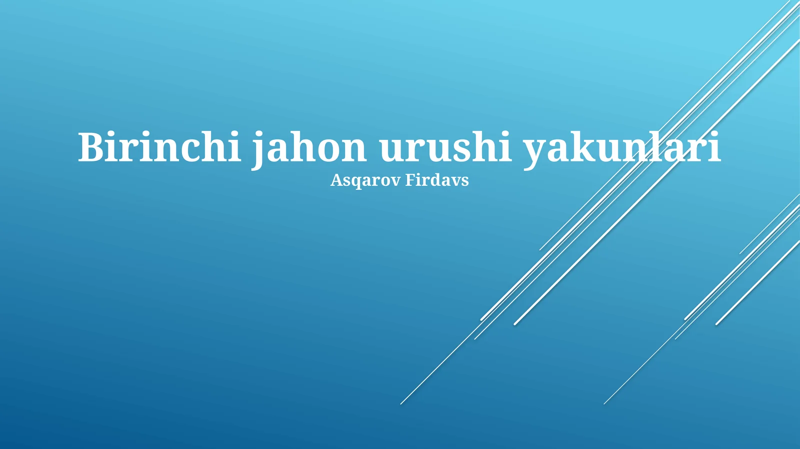 Birinchi jahon urushi yakunlari