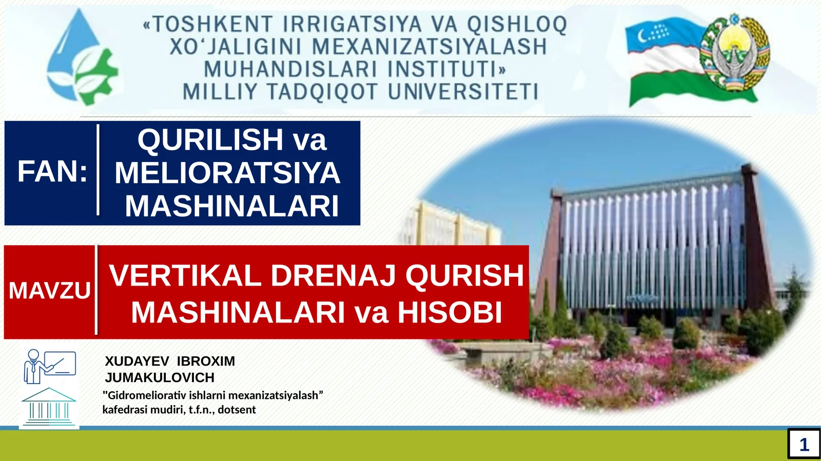 VERTIKAL DRENAJ QURISH MASHINALARIvaHISOBI