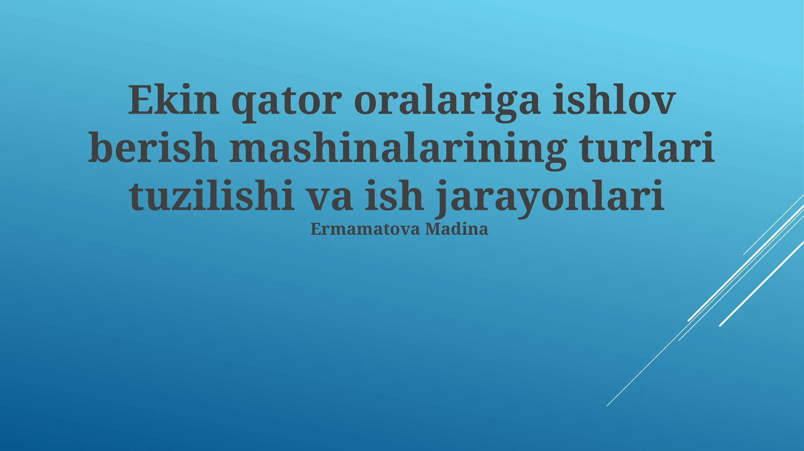 Ekin qator oralariga ishlov berish mashinalari