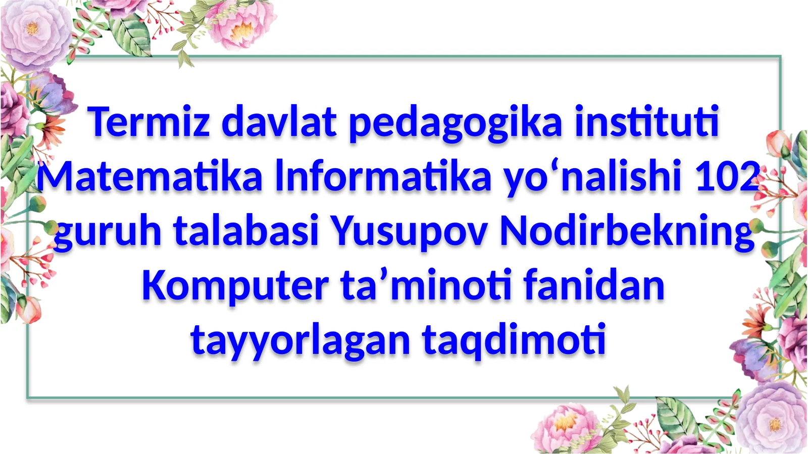Tizimli  blok  qismlari  bilan  tanishish