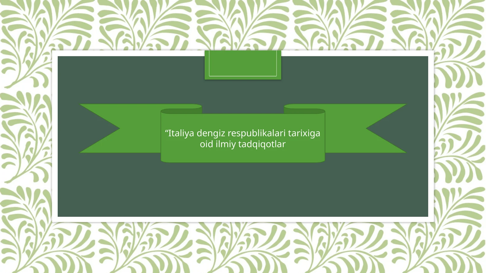 Italiya dengiz shahrlari bo'yicha ilmiy tadqiqotlar