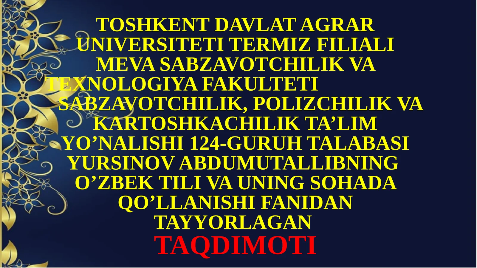 O`zbek tilining asosiy imlo qoidalari