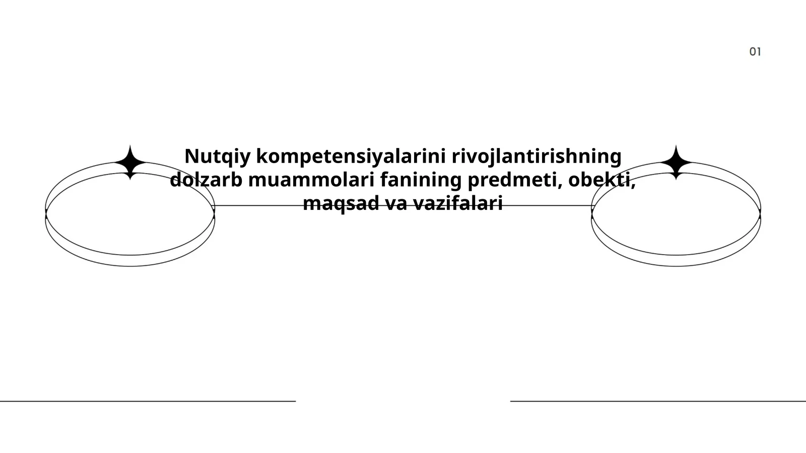 Nutqiy kompetensiyalarini rivojlantirishning dolzarb muammolari fanining predmeti, obekti, maqsad va vazifalari