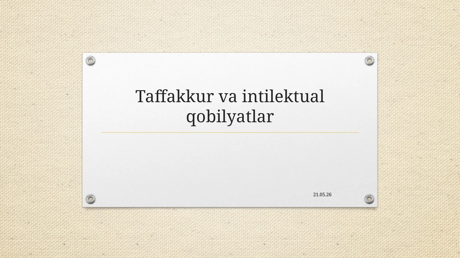 Taffakkur va intilektual qobilyatlar