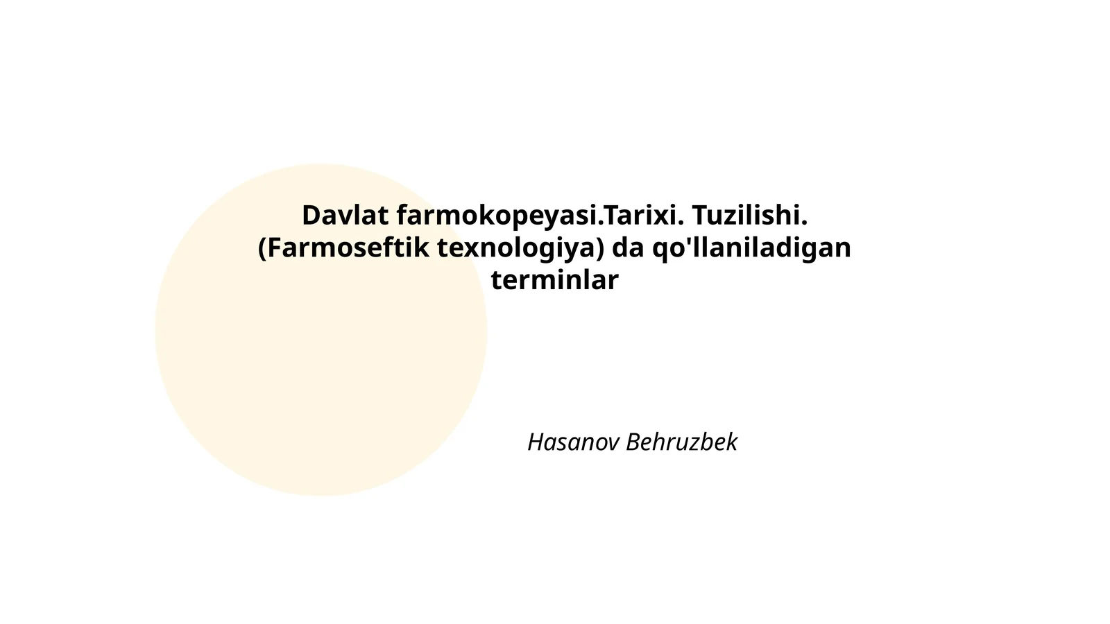 Davlat farmokopeyasi.Tarixi. Tuzilishi. (Farmoseftik texnologiya) da qo'llaniladigan terminlar
