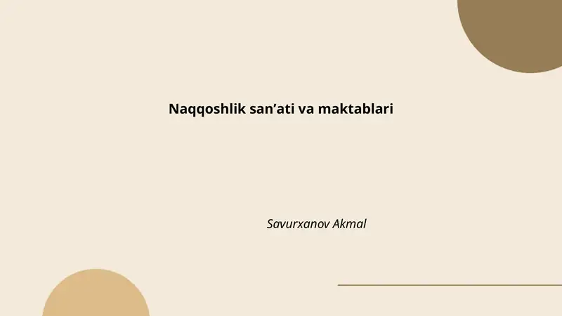 Naqqoshlik sanʼati va maktablari