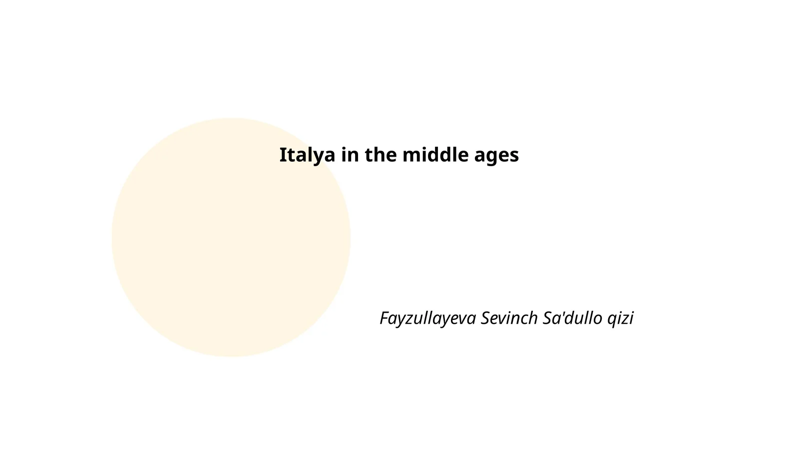 Italy in the middle ages