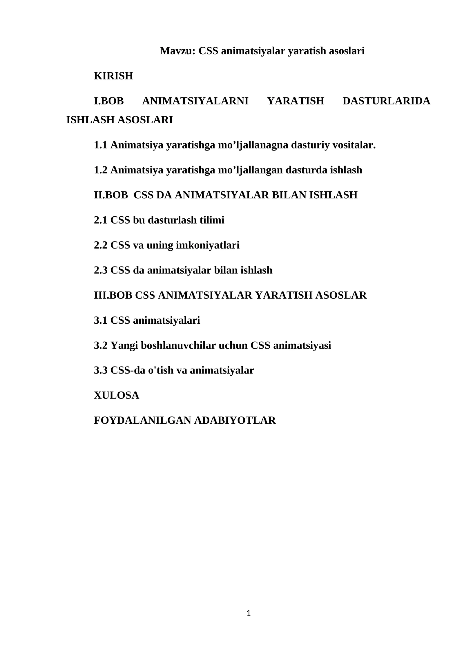 CSS animatsiyalar yaratish asoslari