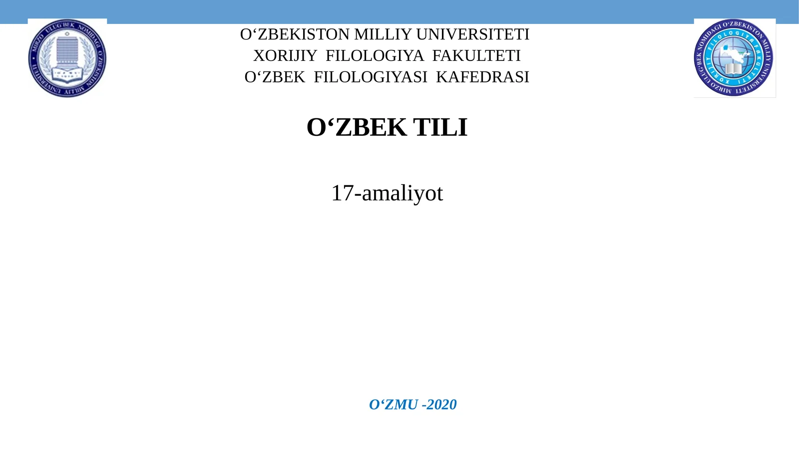O‘ZBEK TILI 17-amaliyot
