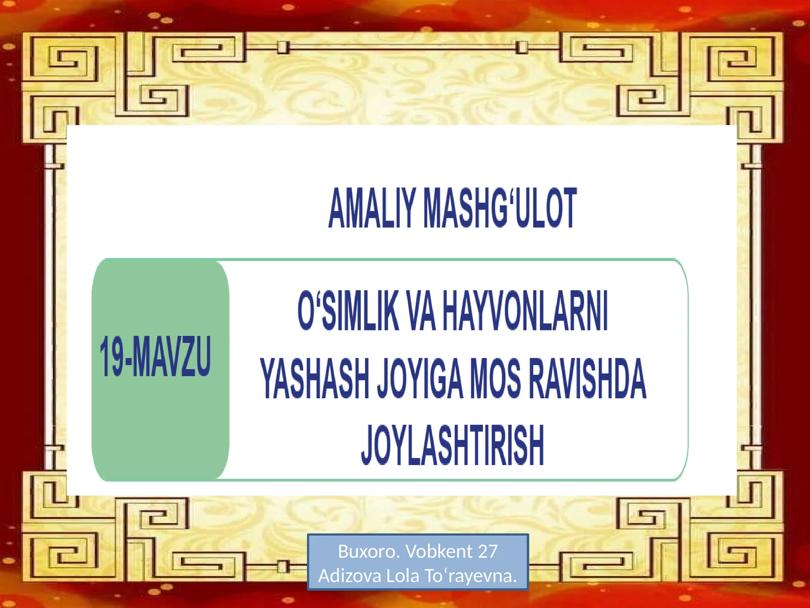 O ‘tilganmavzuniso‘rash