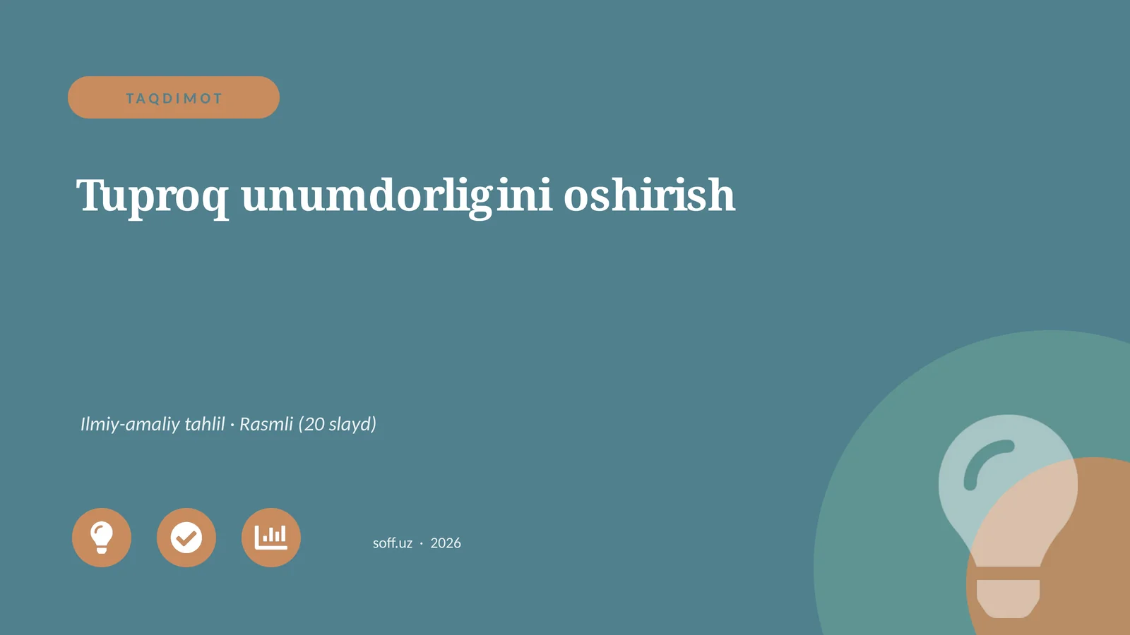 Tuproq unumdorligini oshirish