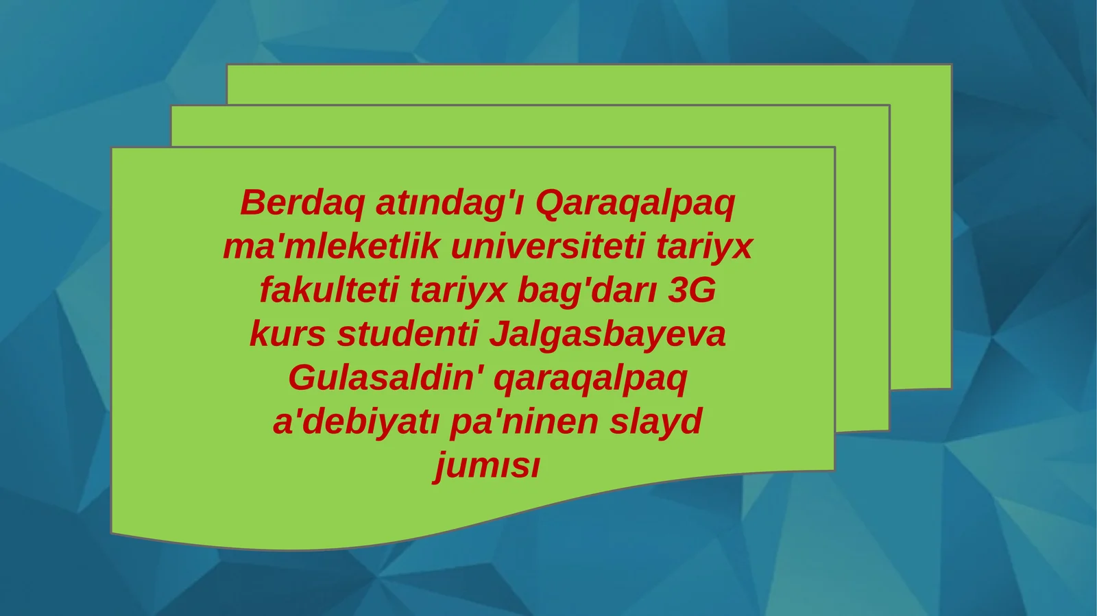 Soppaslı Sıpıra jıraw O’miri