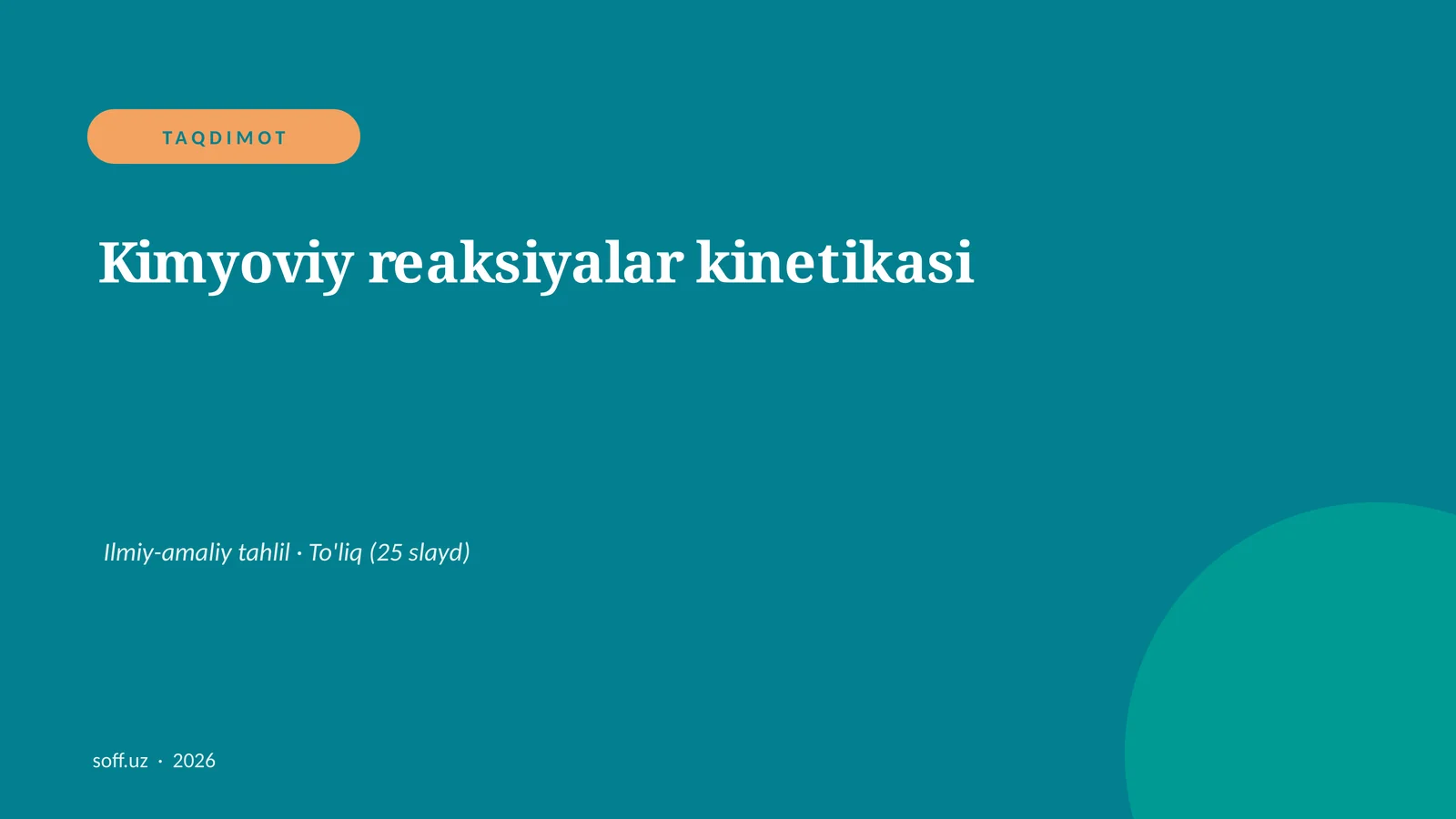 Kimyoviy reaksiyalar kinetikasi