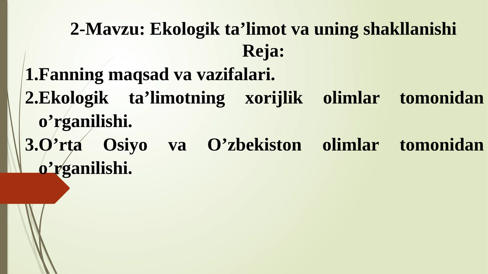 Ekologik ta’limot va uning shakllanishi