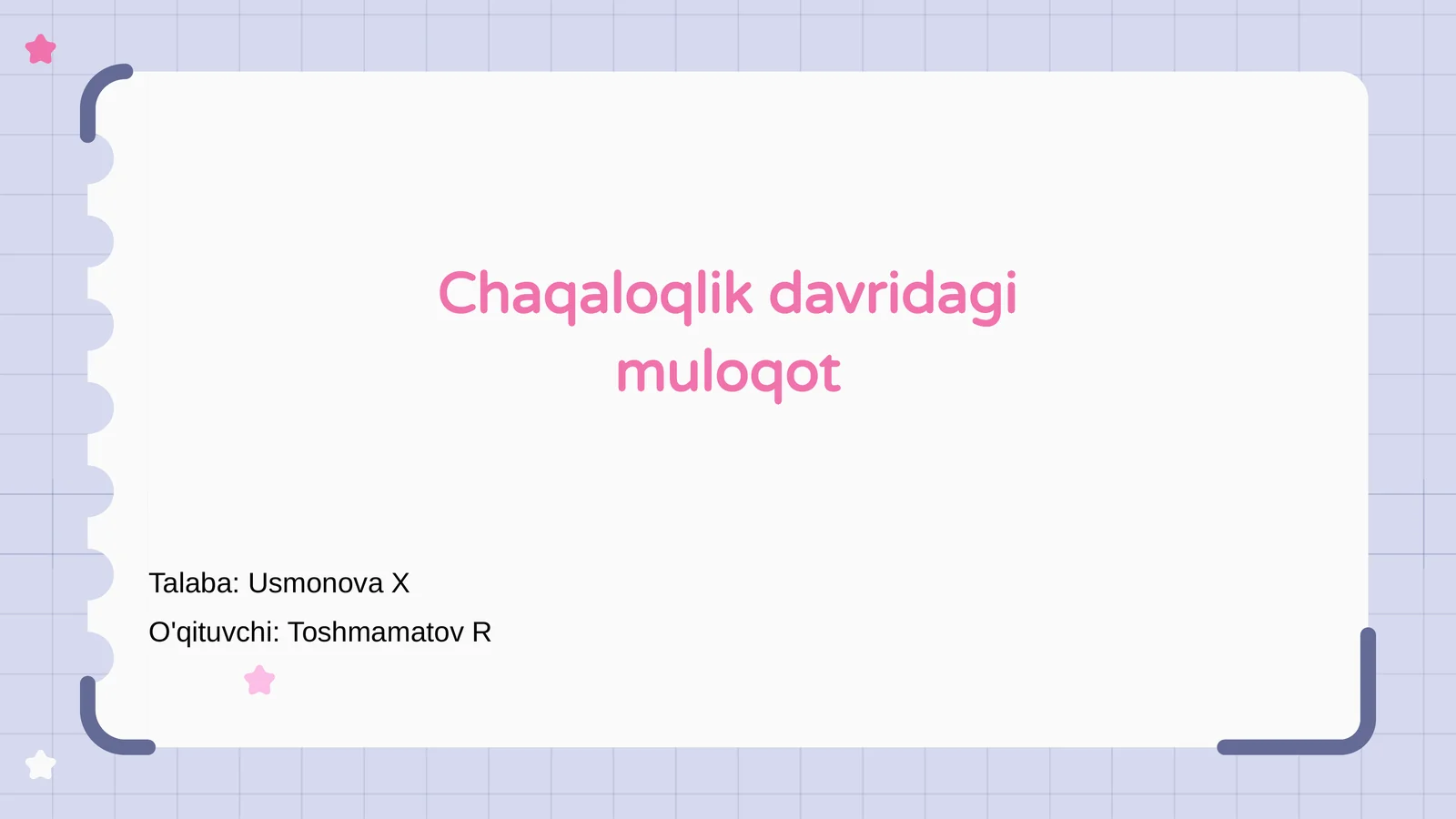 Chaqaloqlik davridagi muloqot