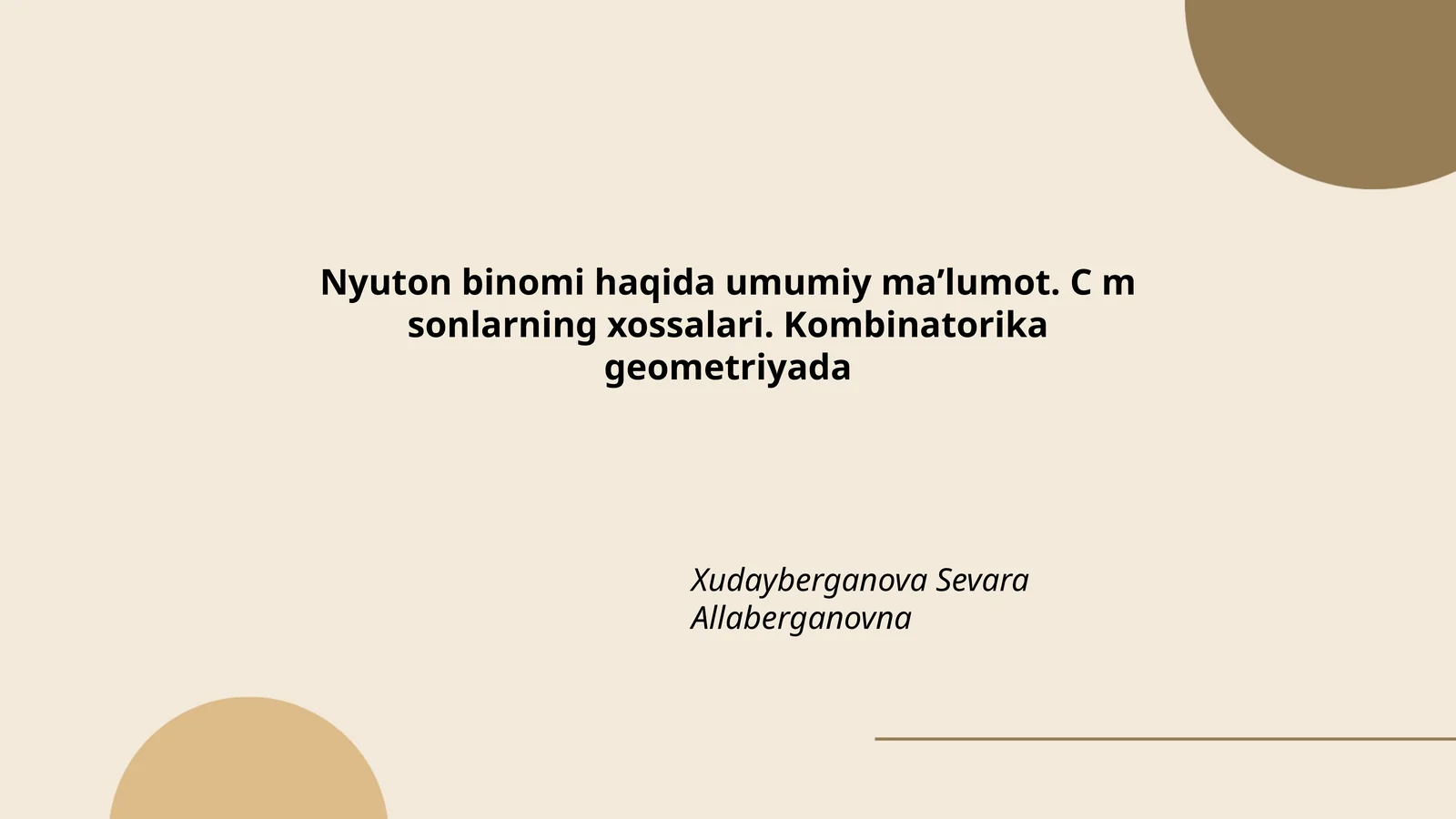 Nyuton binomi haqida umumiy maʼlumot