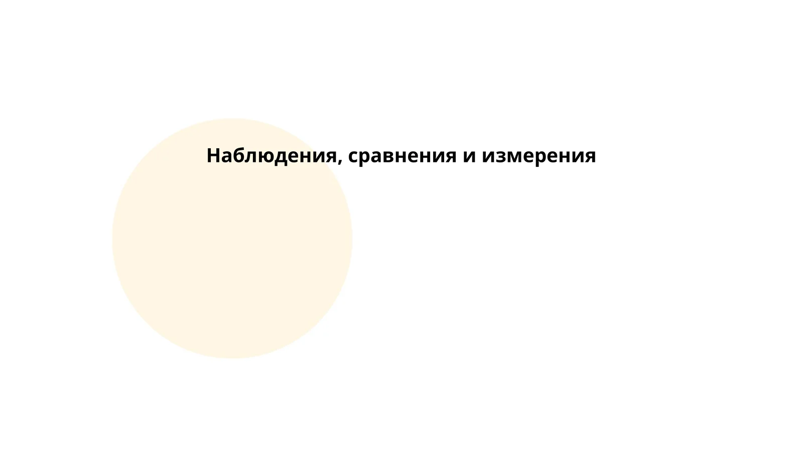 Наблюдения, сравнения и измерения