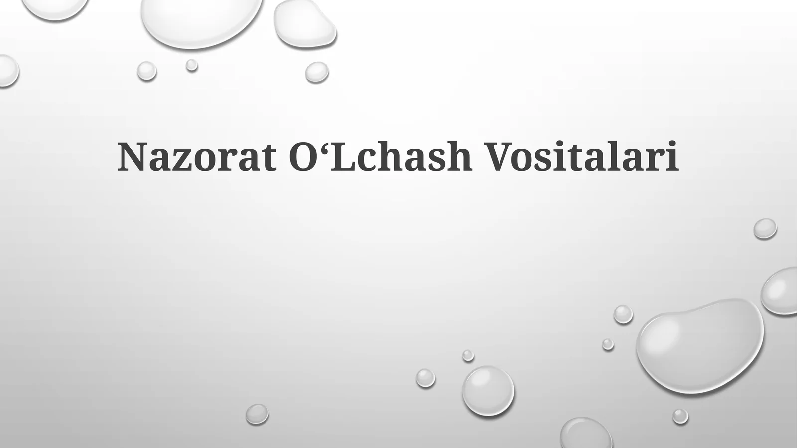 Nazorat OʻLchash Vositalari