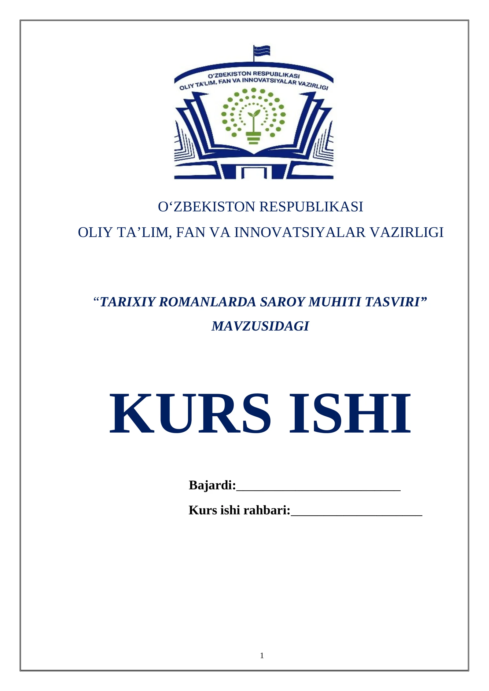 TARIXIY ROMANLARDA SAROY MUHITI TASVIRI