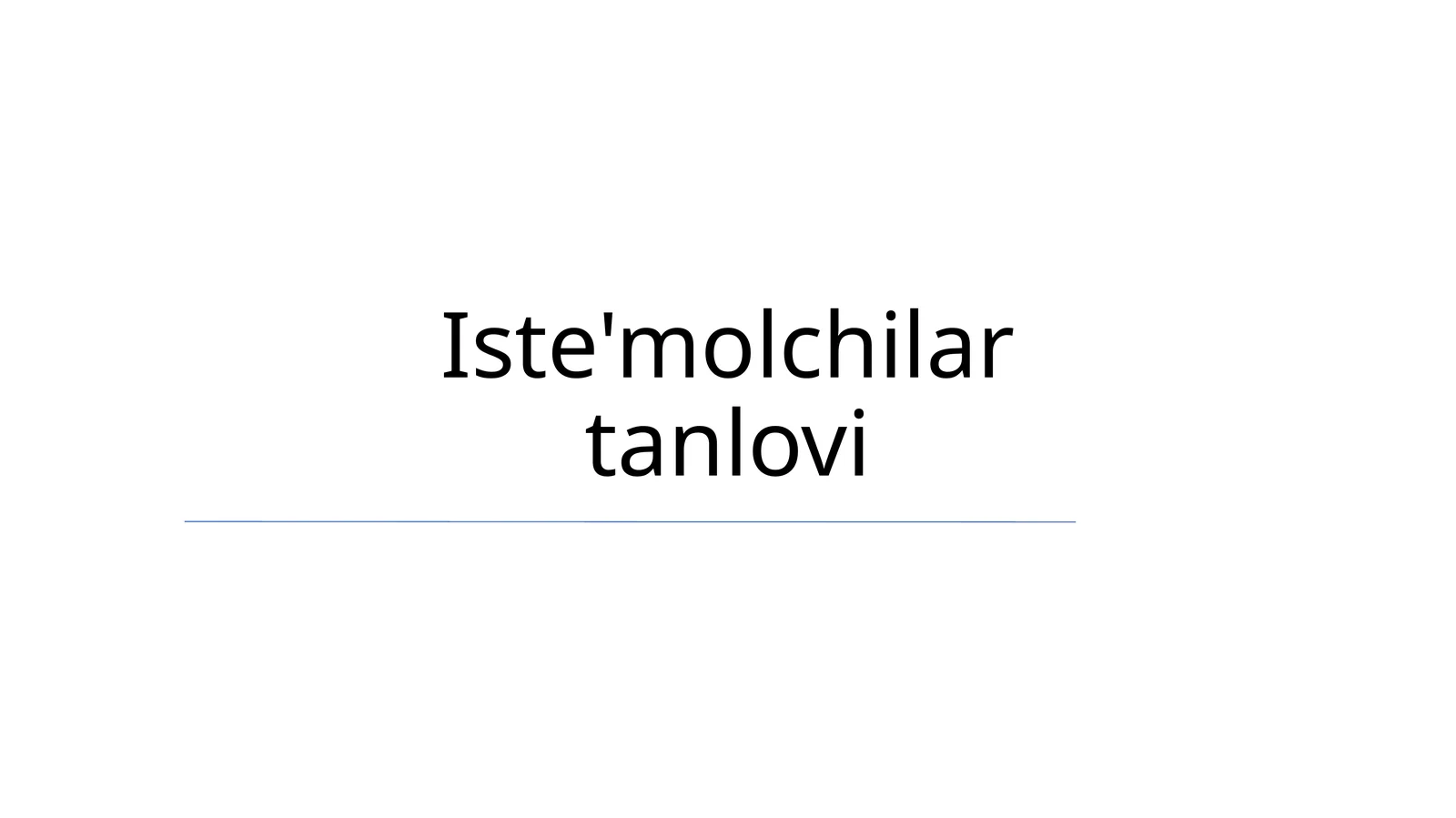 Iste'molchilar tanlovi
