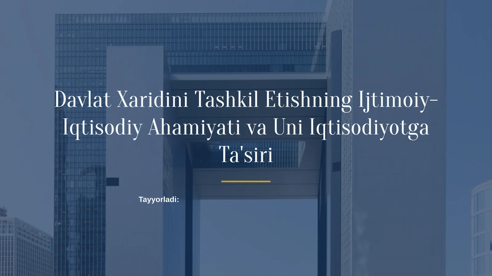 Davlat xaridini tashkil etish