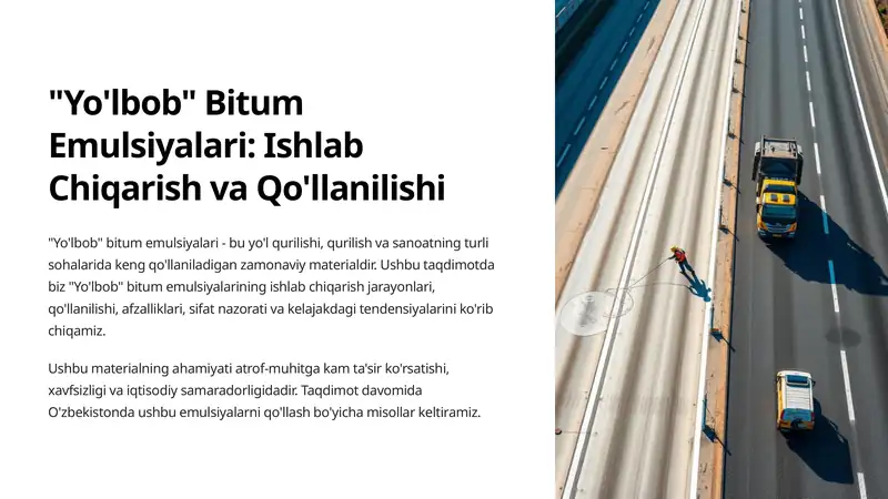 "Yo'lbob" Bitum Emulsiyalari