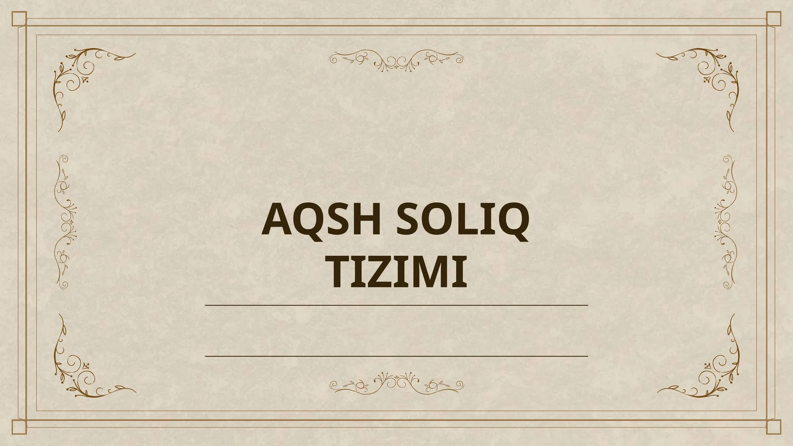 AQSH SOLIQ TIZIMI