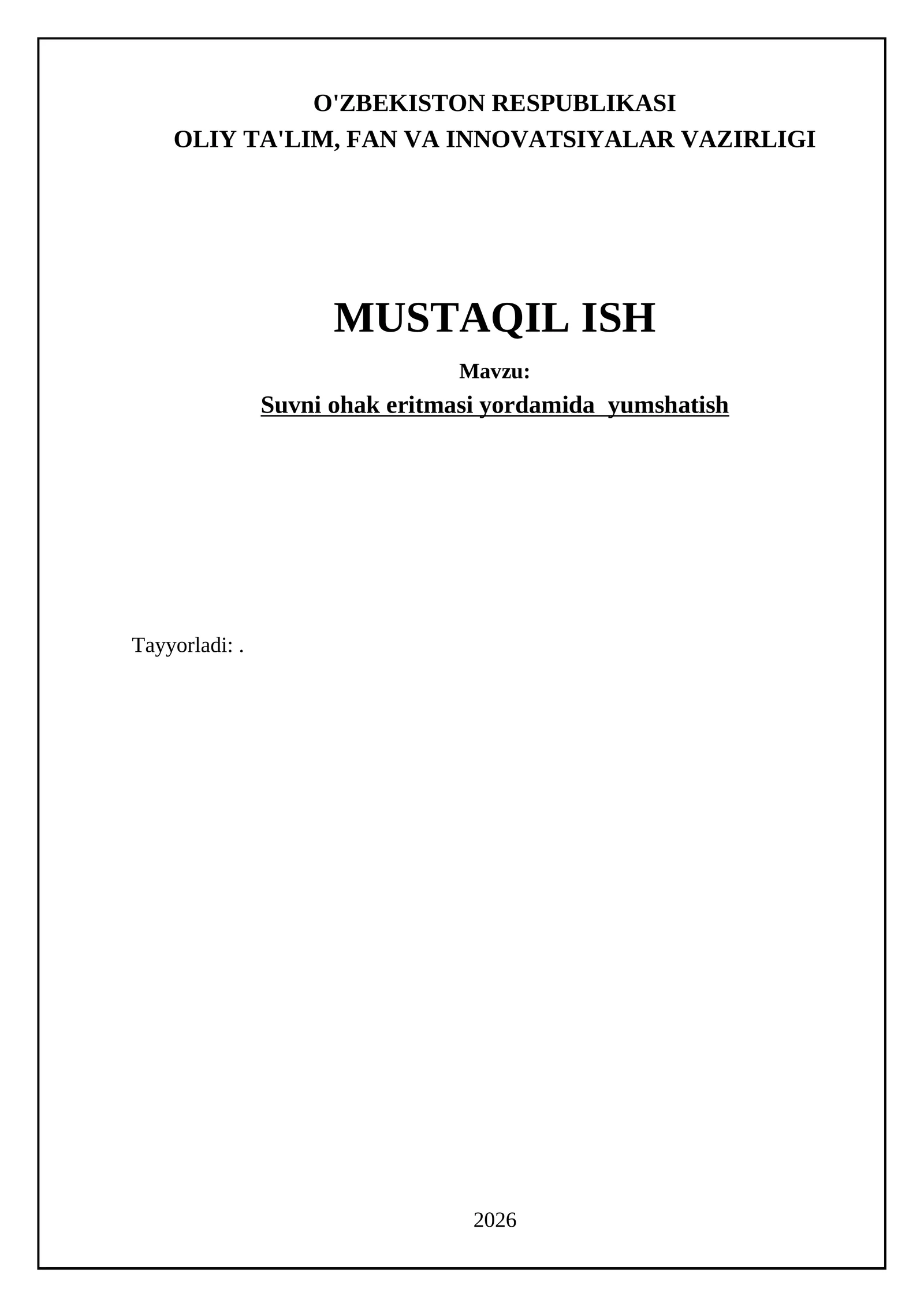 Suvni ohak eritmasi yordamida yumshatish
