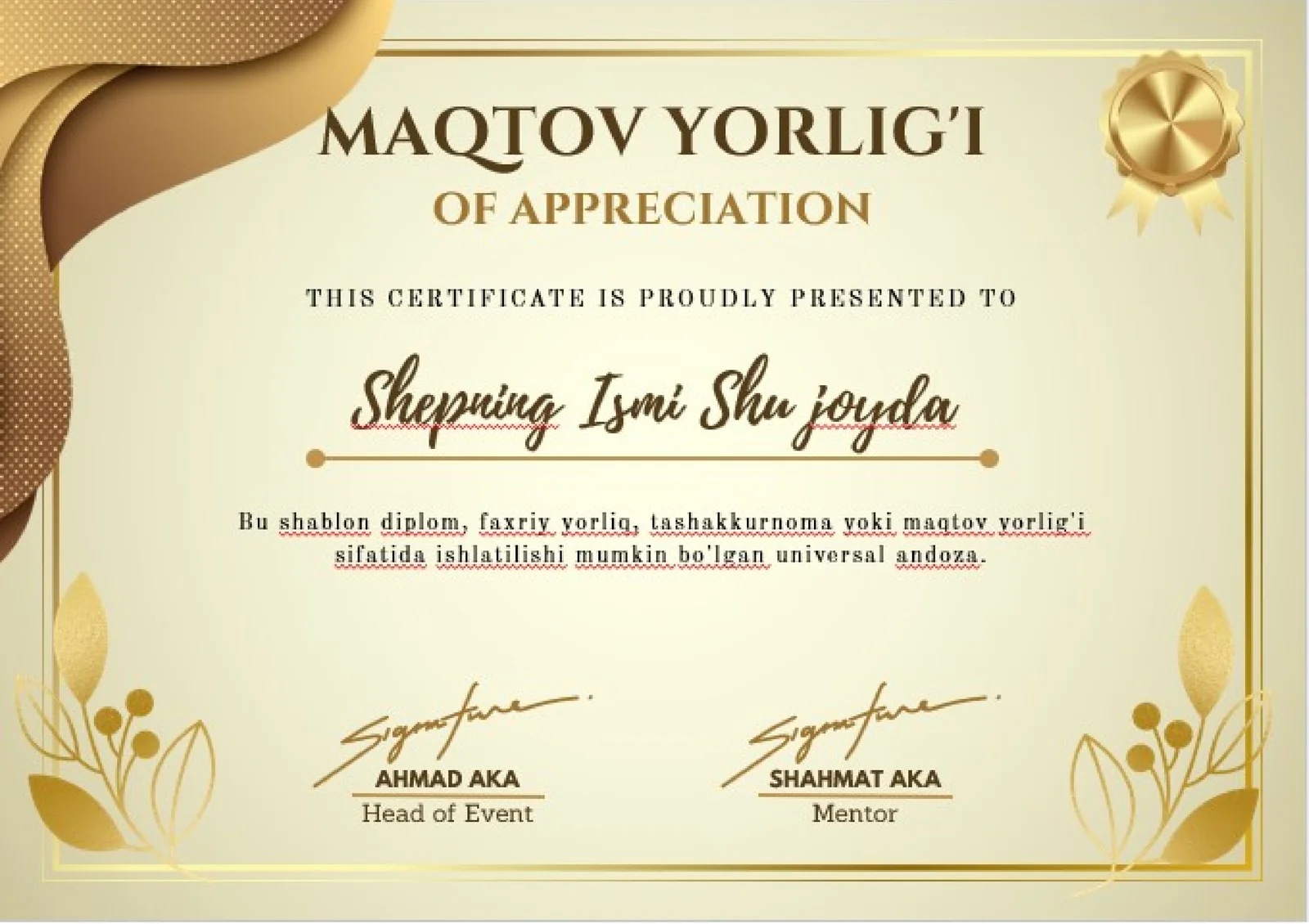MAQTOV YORLIG'I