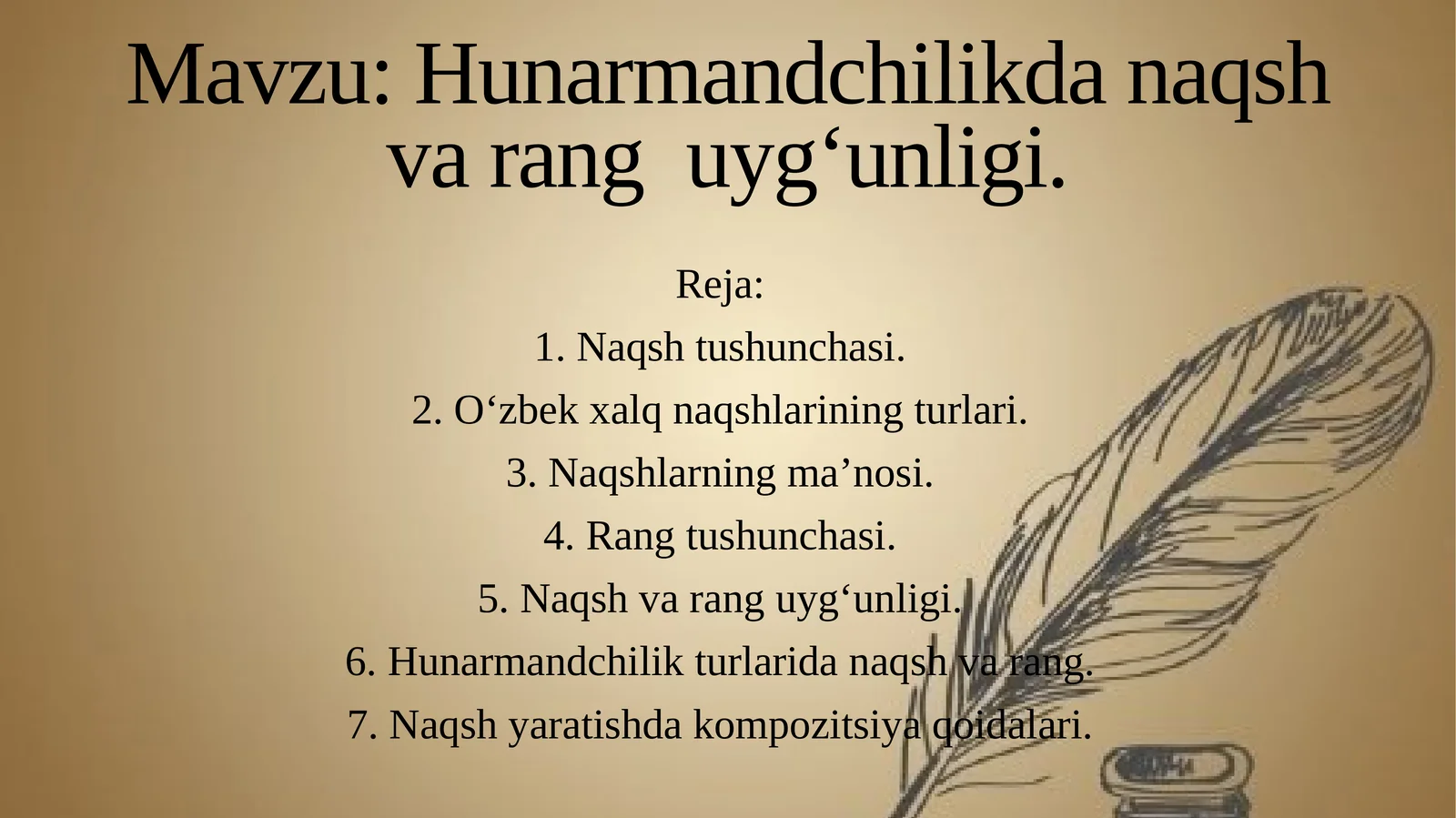 Hunarmandchilikda naqsh va rang uyg‘unligi