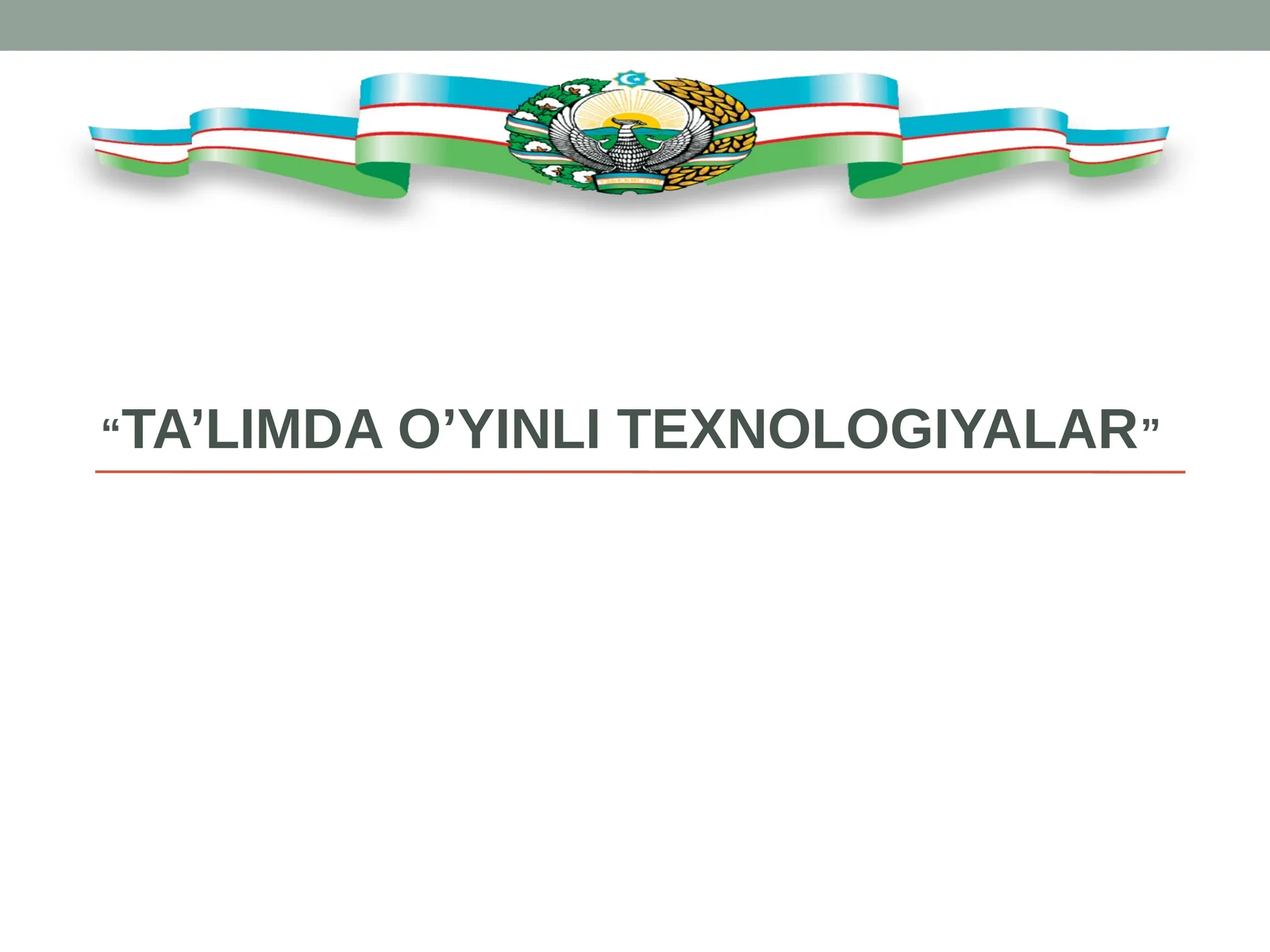 TA’LIMDA O’YINLI TEXNOLOGIYALAR