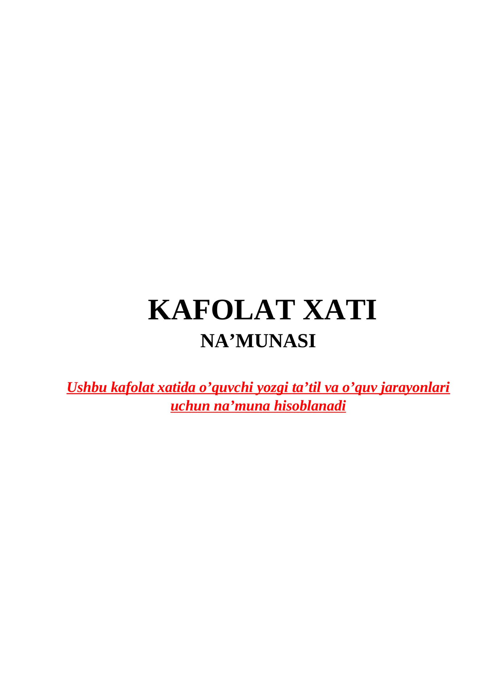 KAFOLAT XATI NA’MUNASI