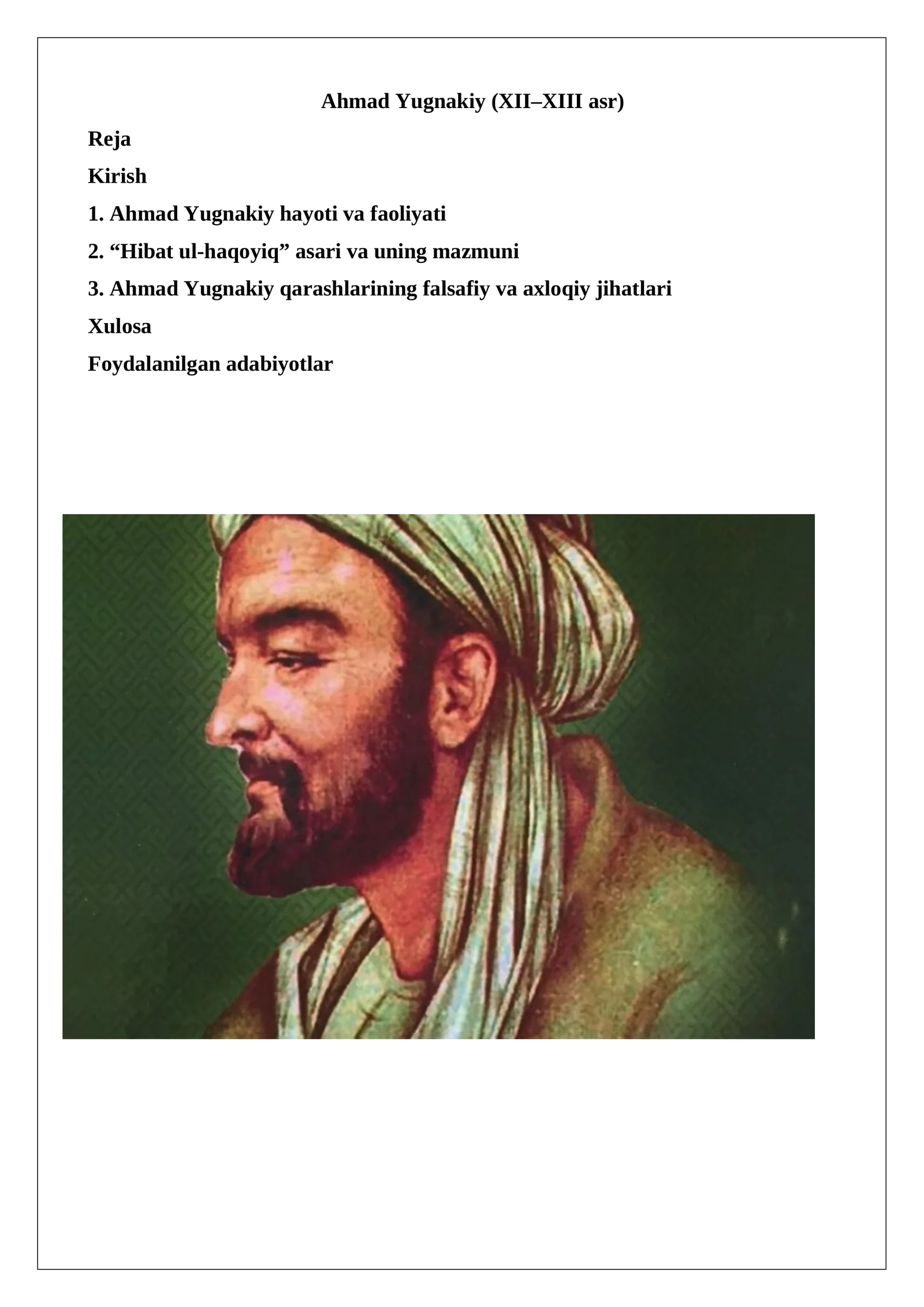 Ahmad Yugnakiy (XII–XIII asr)