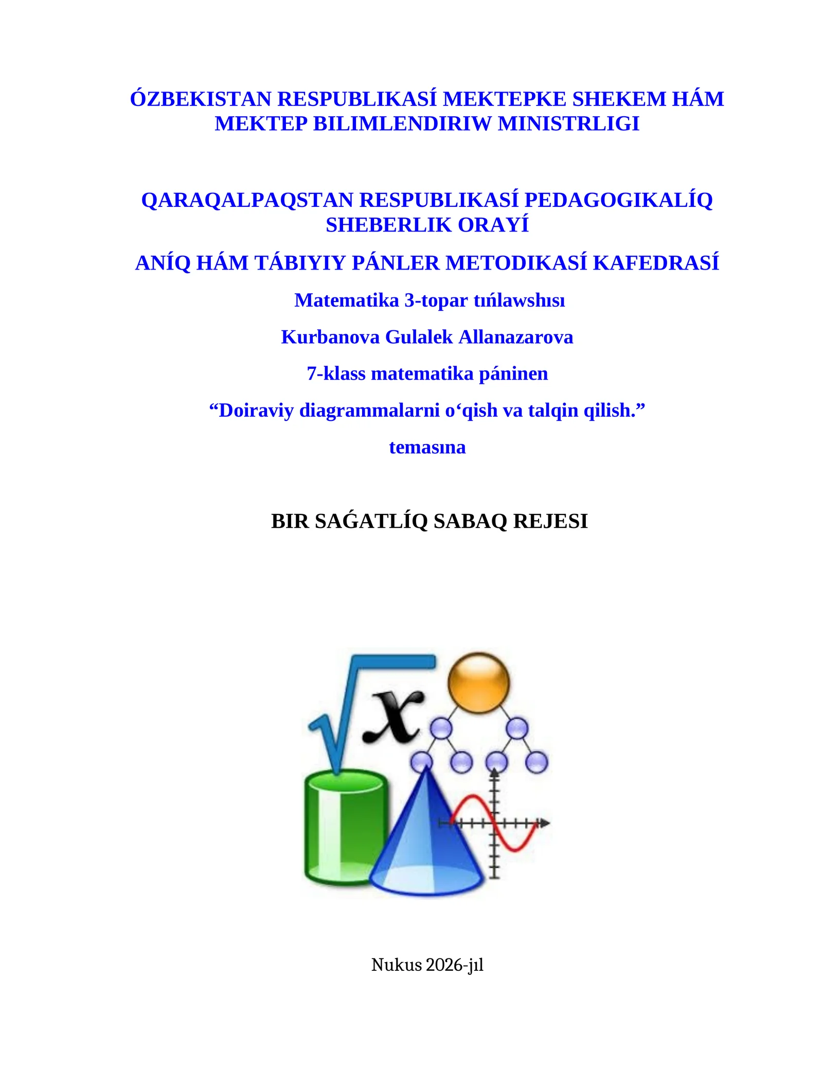 Doiraviy diagrammalarni o‘qish va talqin qilish