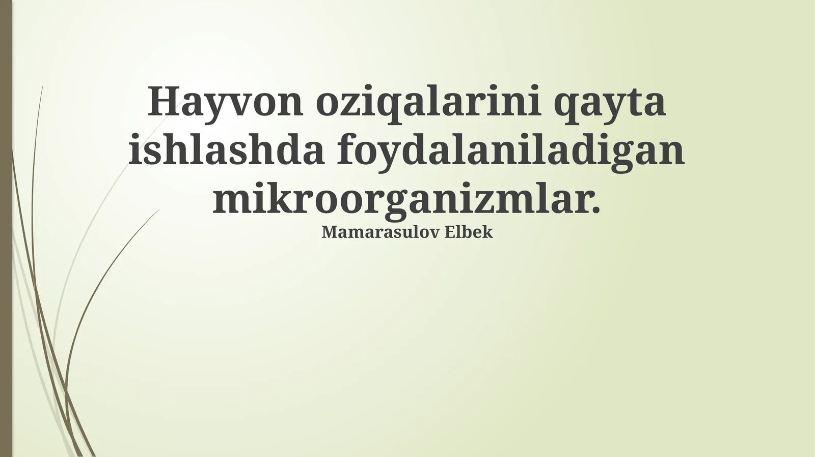 Hayvon oziqalarini qayta ishlashda foydalaniladigan mikroorganizmlar