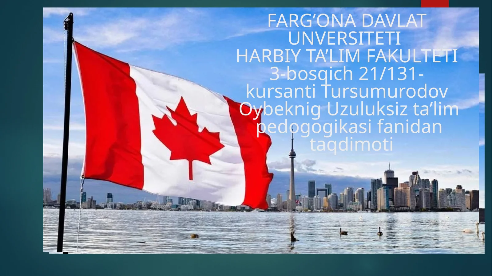 KANADA TA’LIM TIZMI