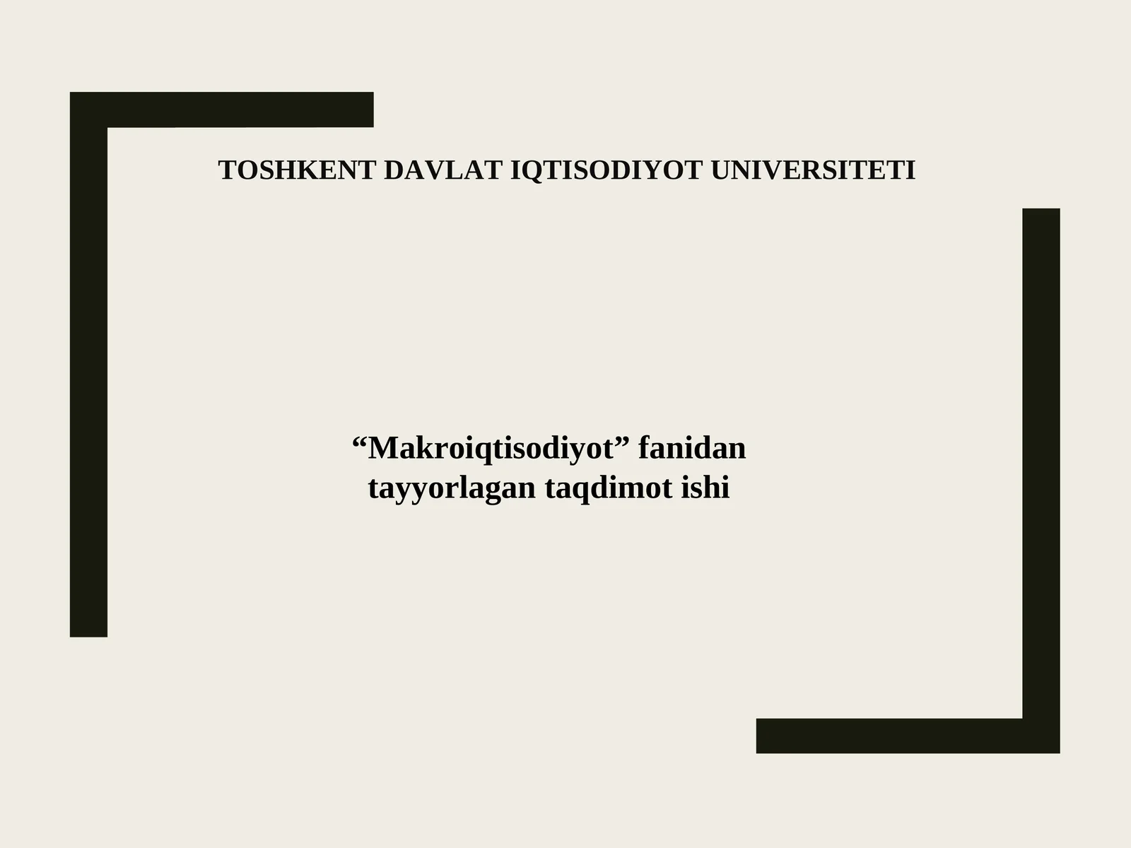 Xitoy Makroiqtisodiyoti tayyorlagan taqdimot ishi