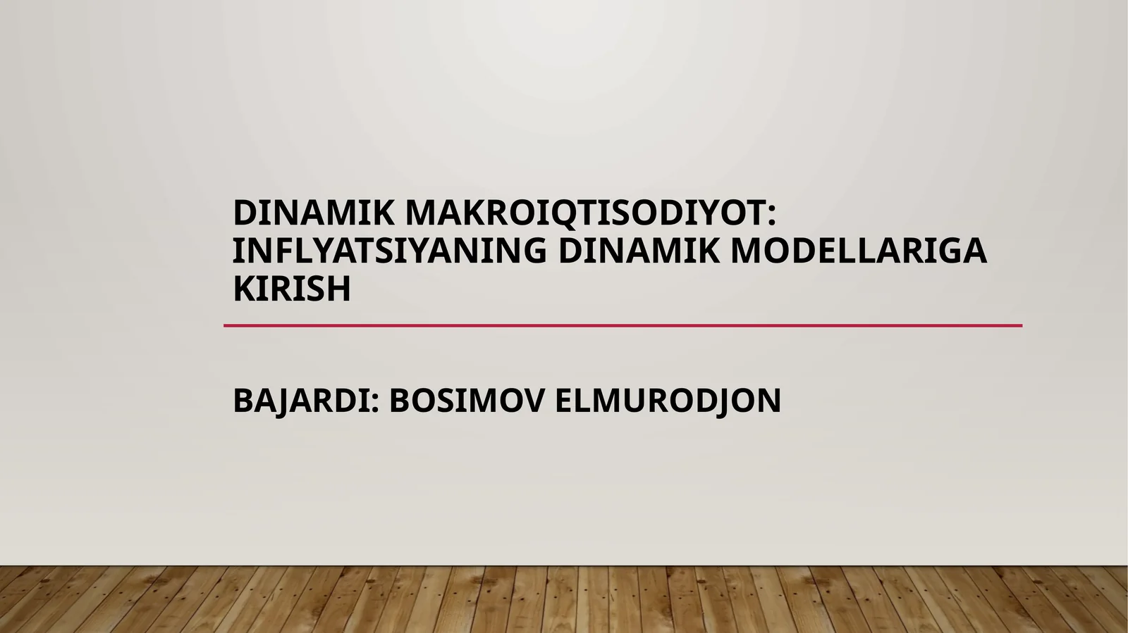 Dinamik Makroiqtisodiyot: Inflyatsiyaning Dinamik Modellariga Kirish