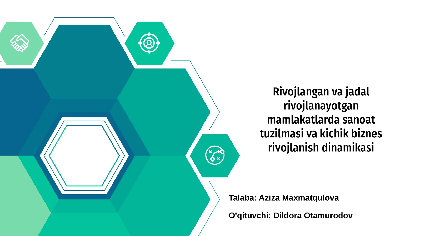 Mamlakatlarning sanoat tuzilmasi va kichik biznes rivojlanish dinamikasi