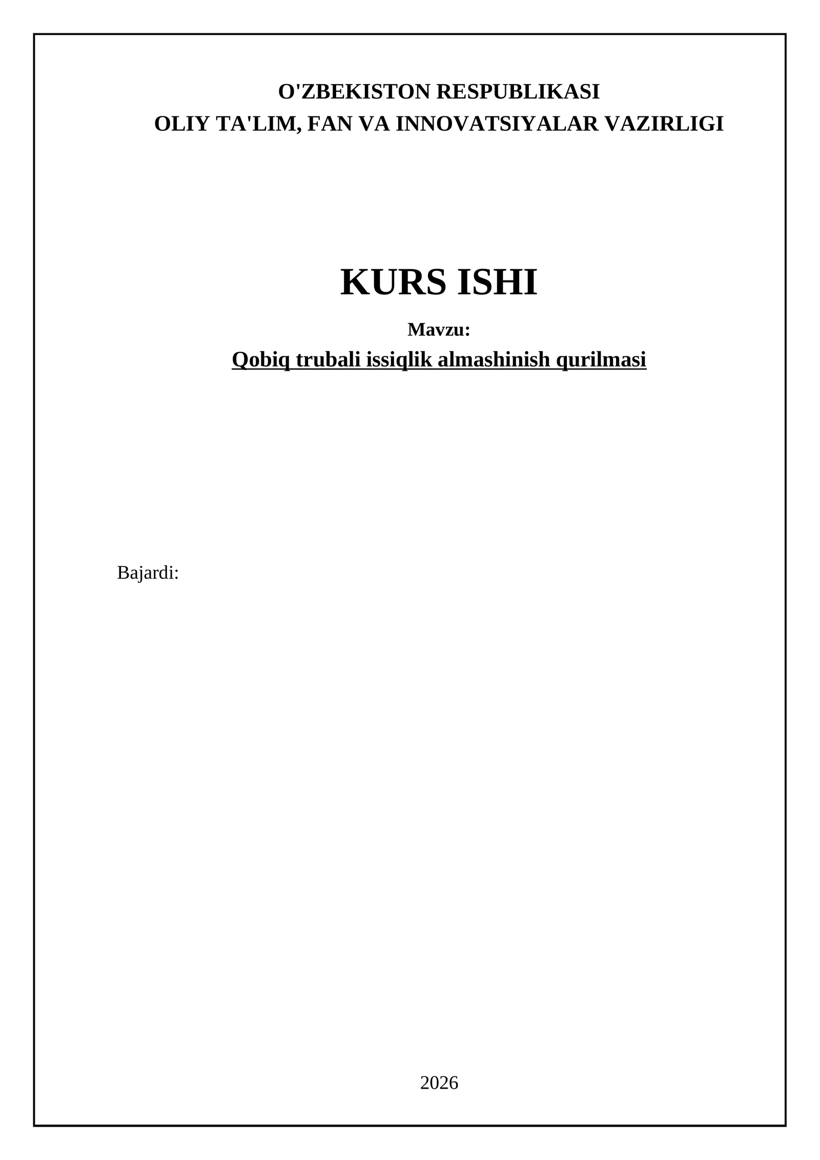 Qobiq trubali issiqlik almashinish qurilmasi