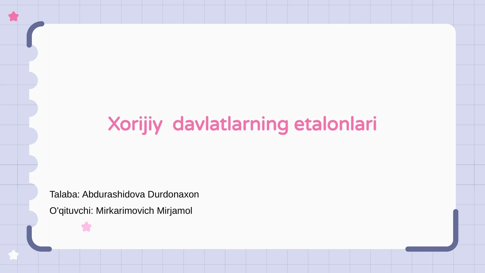 Xorijiy davlatlarning etalonlar tizimi