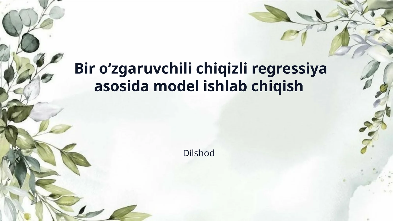 Bir o‘zgaruvchili chiqizli regressiya asosida model ishlab chiqish