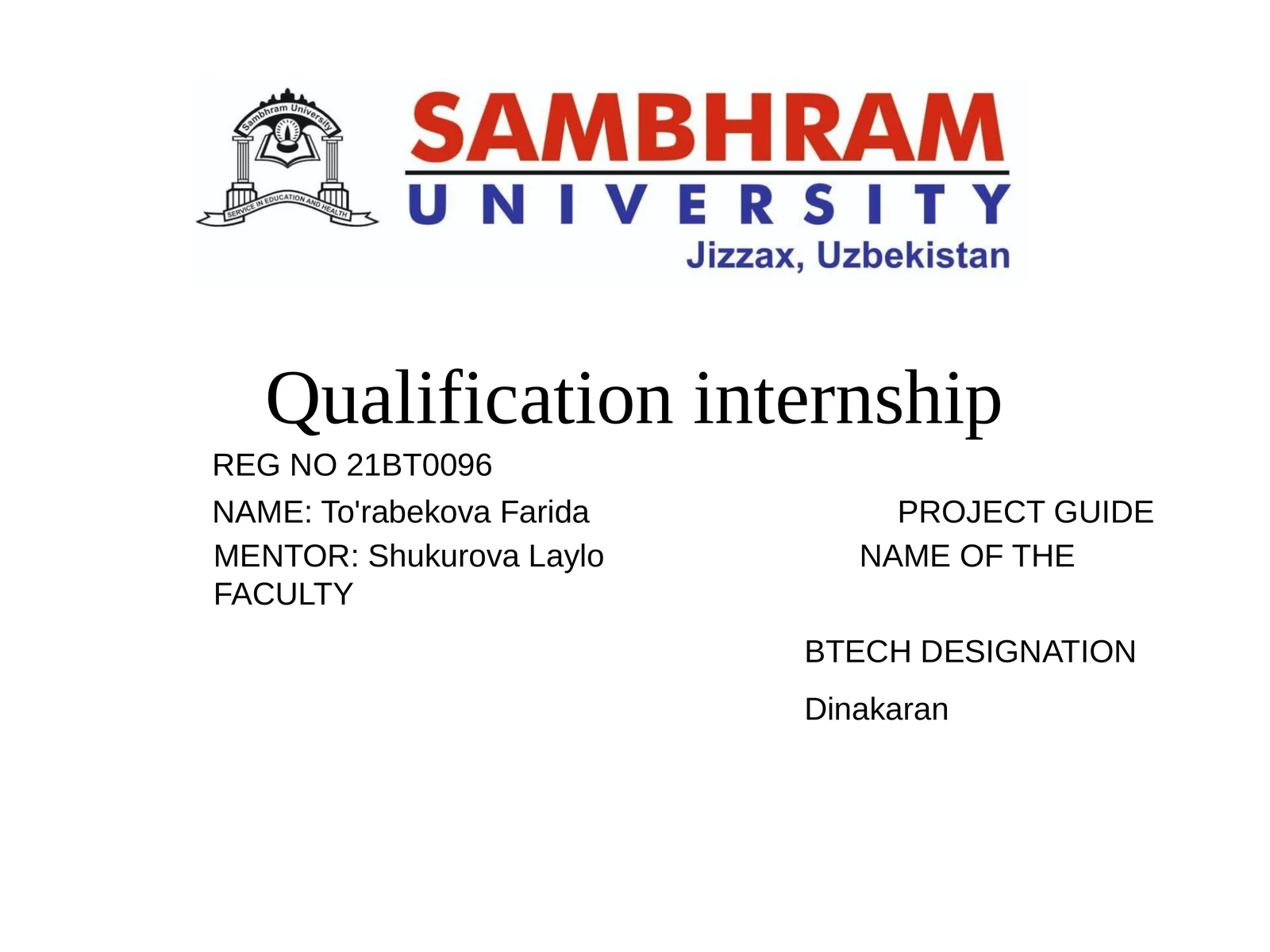 BTECH DESIGNATION