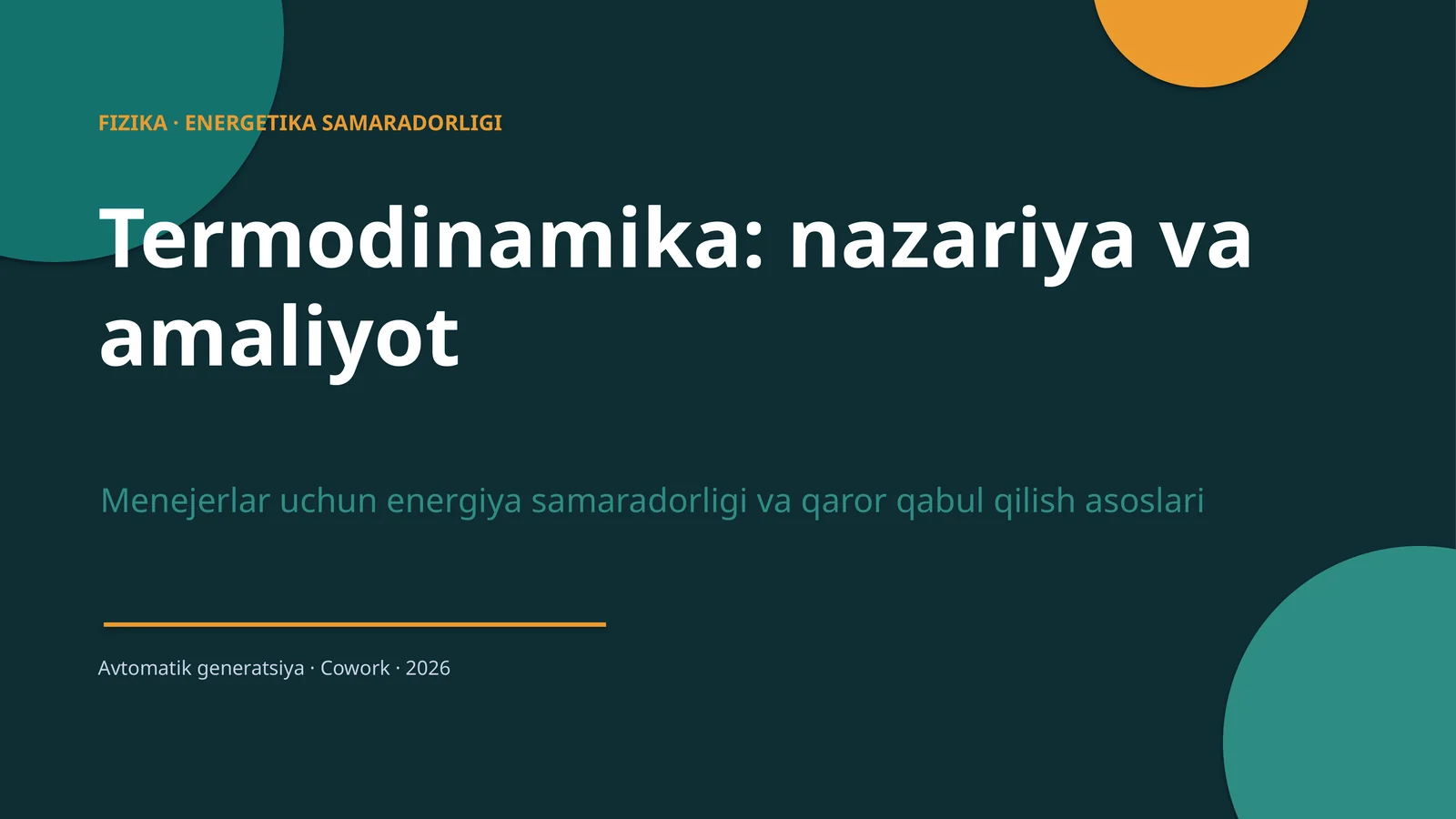 FIZIKA · ENERGETIKA SAMARADORLIGI