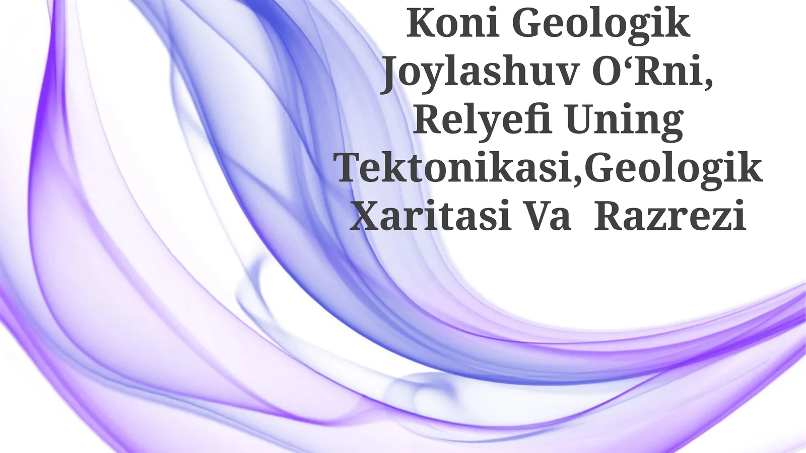 Boysun Toshkomir Koni Geologik Joylashuv OʻRni, Relyefi Uning Tektonikasi,Geologik Xaritasi Va Razrezi