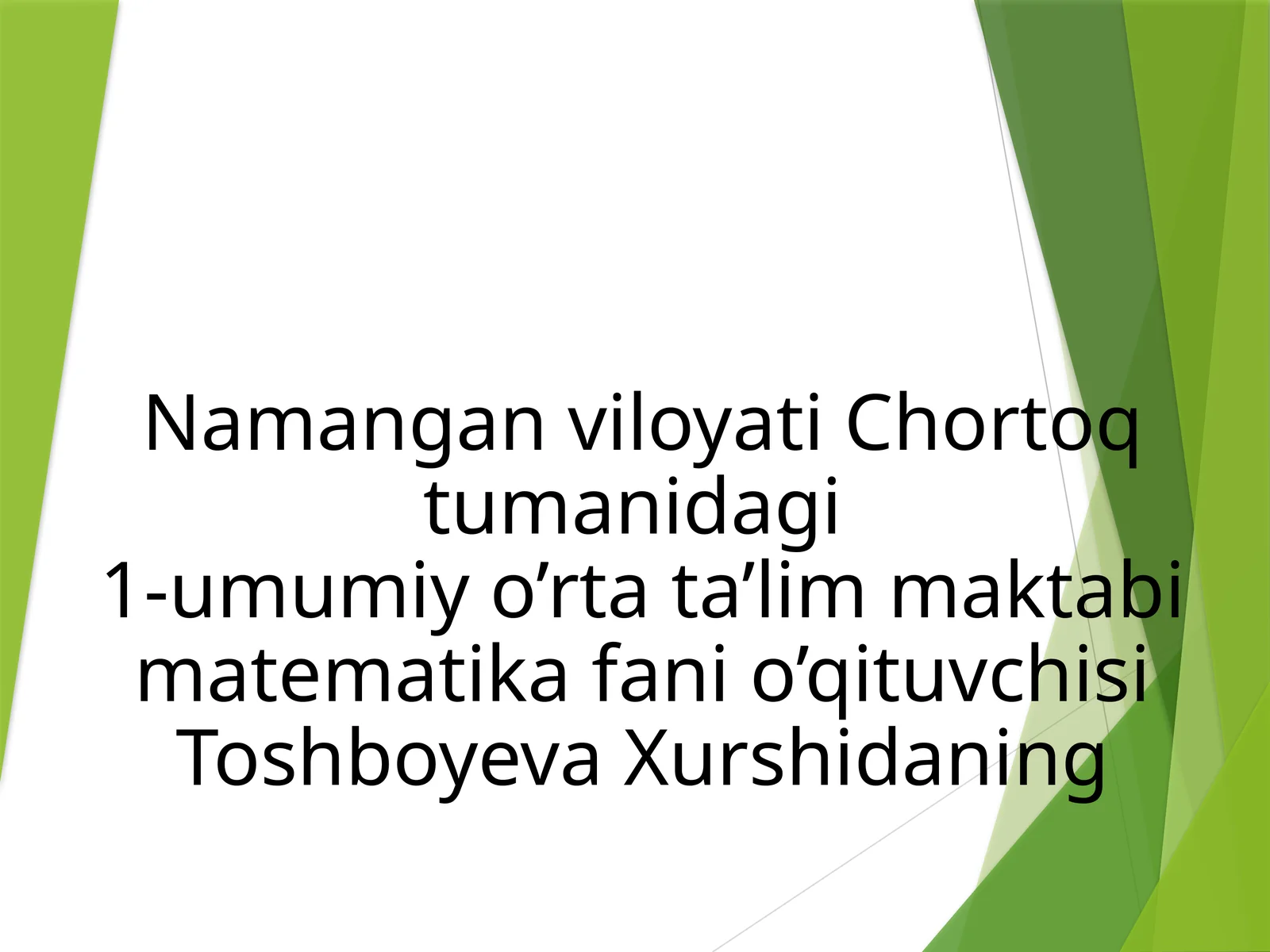 Matematika fanidan slayd