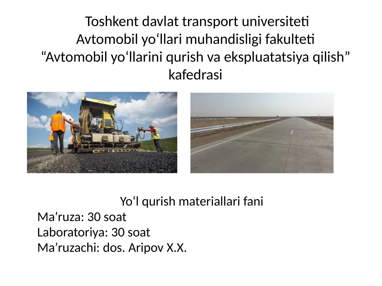 Yo‘l qurish materiallari