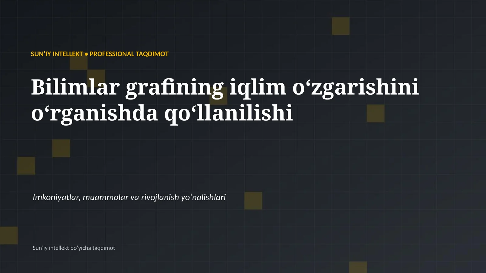 Sun’iy Intellekt boʻyicha taqdimot