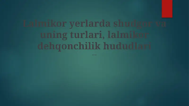 Sug'orish tizimlarining taqqoslash tahlili