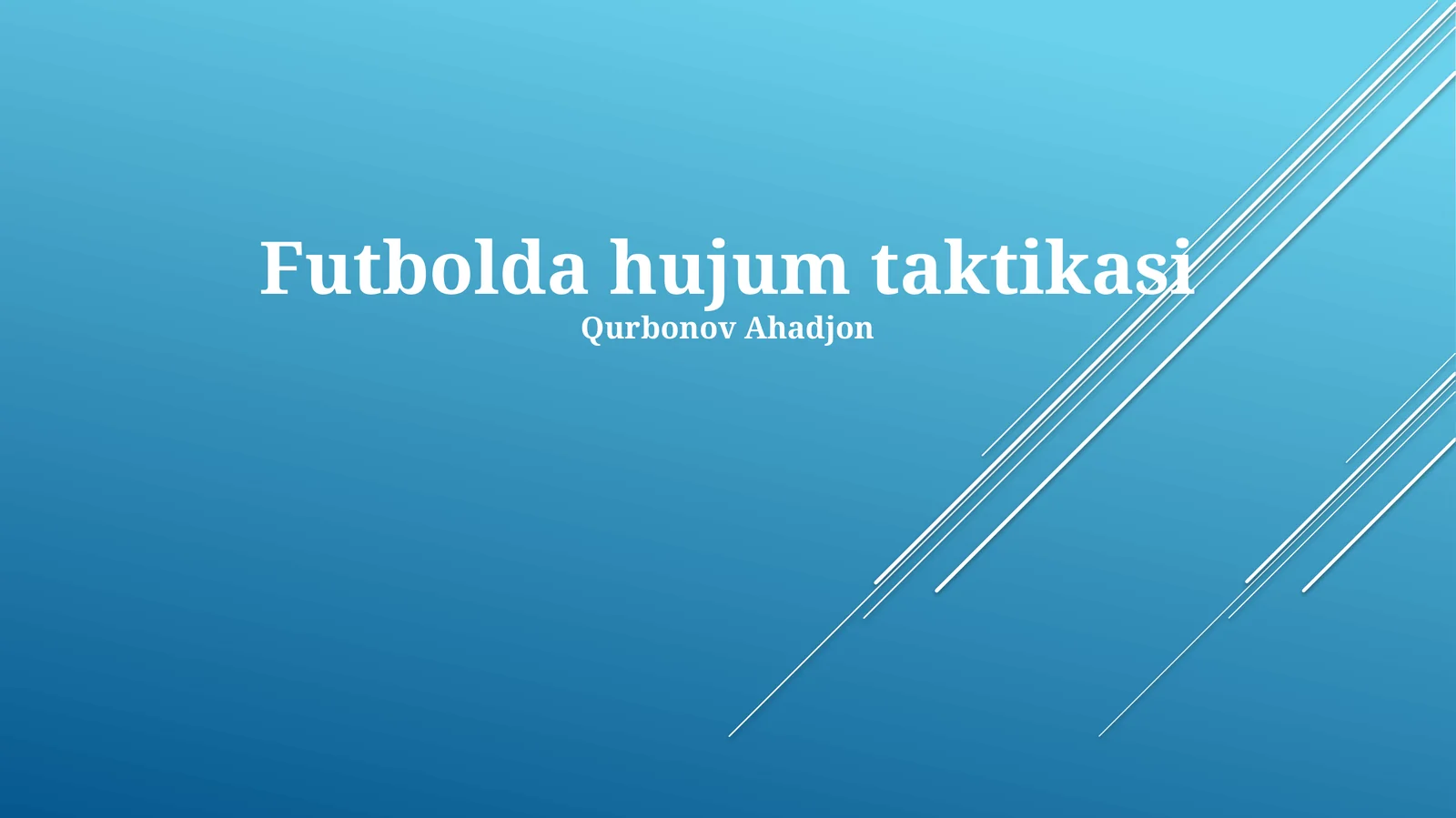 Futbolda hujum taktikasi